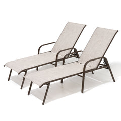 Textilene Adjustable Outdoor Chaise Lounge Chair