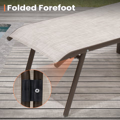 Textilene Adjustable Outdoor Chaise Lounge Chair