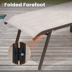 Textilene Adjustable Outdoor Chaise Lounge Chair