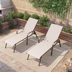 Textilene Adjustable Outdoor Chaise Lounge Chair