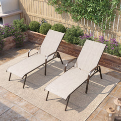 Textilene Adjustable Outdoor Chaise Lounge Chair