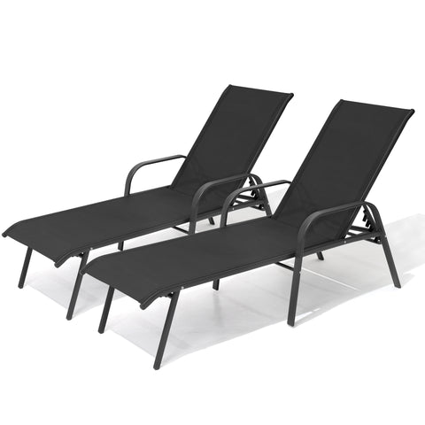 Outdoor Rocking Chaise Lounge Chair with Headrest