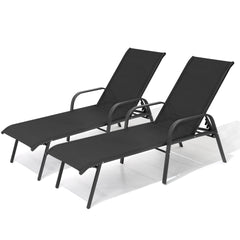 Textilene Adjustable Outdoor Chaise Lounge Chair