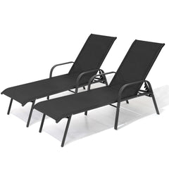 Textilene Adjustable Outdoor Chaise Lounge Chair