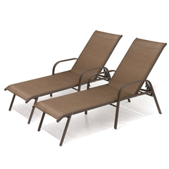Textilene Adjustable Outdoor Chaise Lounge Chair