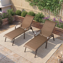 Textilene Adjustable Outdoor Chaise Lounge Chair