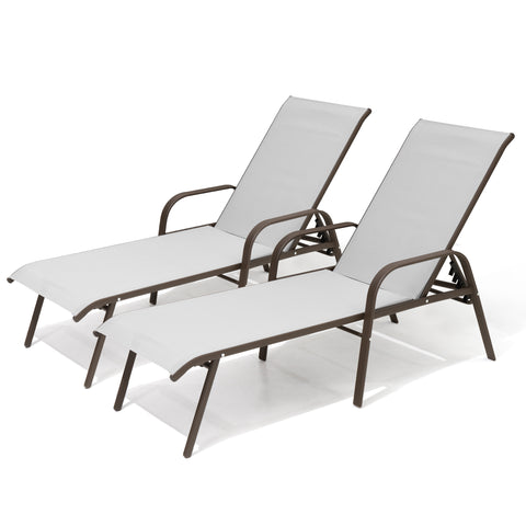 Outdoor Rocking Chaise Lounge Chair with Headrest