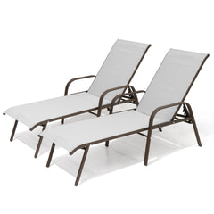 Textilene Adjustable Outdoor Chaise Lounge Chair