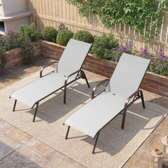 Textilene Adjustable Outdoor Chaise Lounge Chair