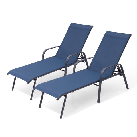 Outdoor Rocking Chaise Lounge Chair with Headrest