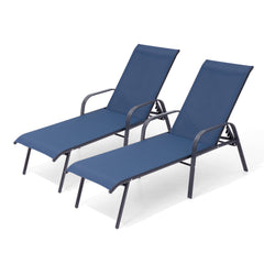 Textilene Adjustable Outdoor Chaise Lounge Chair
