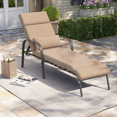 Outdoor Adjustable Chaise Lounge Chair with Cushions