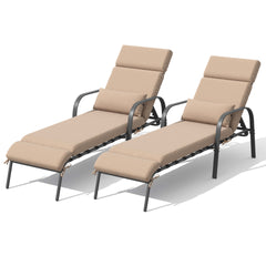 Outdoor Adjustable Chaise Lounge Chair with Cushions