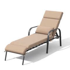 Outdoor Adjustable Chaise Lounge Chair with Cushions