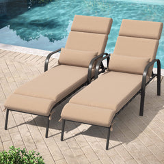Outdoor Adjustable Chaise Lounge Chair with Cushions