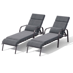 Outdoor Adjustable Chaise Lounge Chair with Cushions