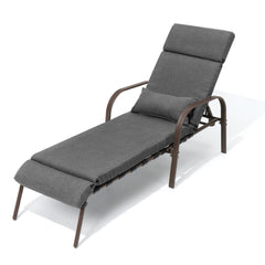 Outdoor Adjustable Chaise Lounge Chair with Cushions