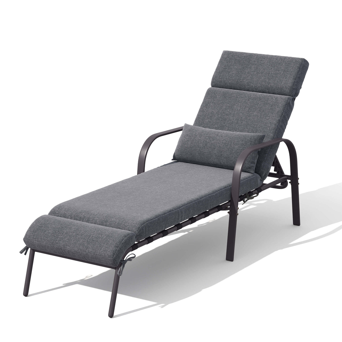 Outdoor Adjustable Chaise Lounge Chair with Cushions