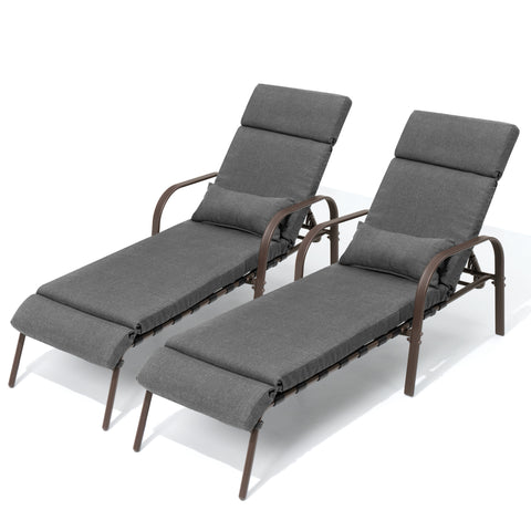 Pellebant Adjustable Five-Position Chaise Lounge Chair with Cushion