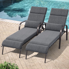 Outdoor Adjustable Chaise Lounge Chair with Cushions