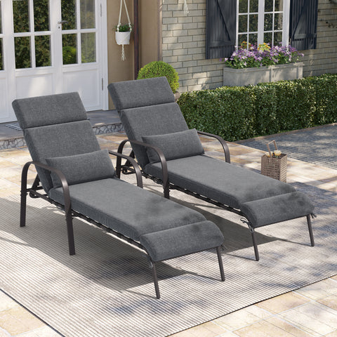 Pellebant Outdoor Adjustable Chaise Lounge Chair with Cushions