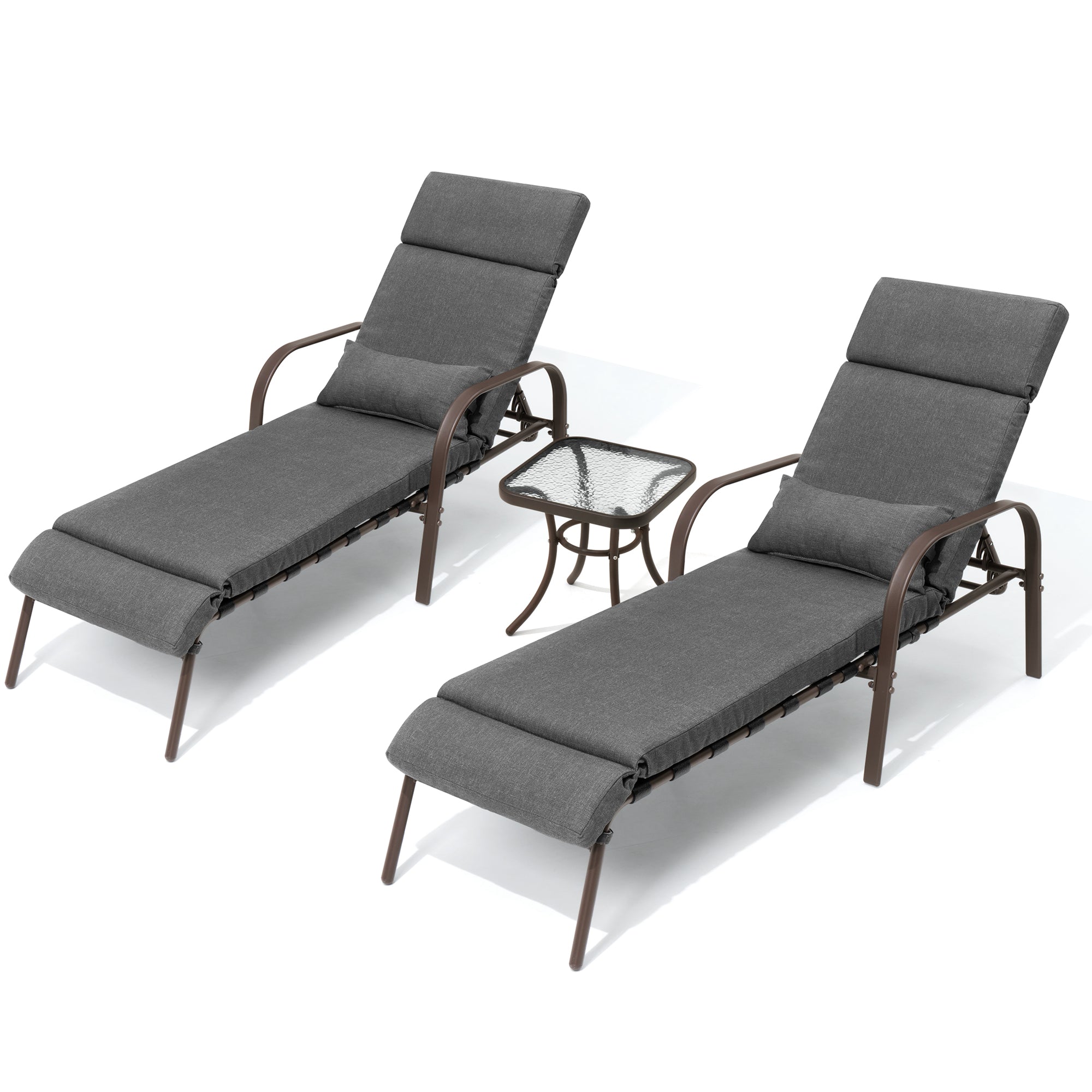 Pellebant Adjustable Five-Position Chaise Lounge Chair with Cushion