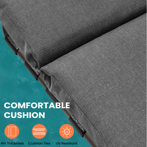Pellebant Adjustable Five-Position Chaise Lounge Chair with Cushion