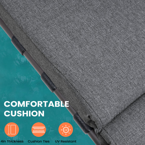 Pellebant Outdoor Adjustable Chaise Lounge Chair with Cushions