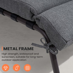 Outdoor Adjustable Chaise Lounge Chair with Cushions