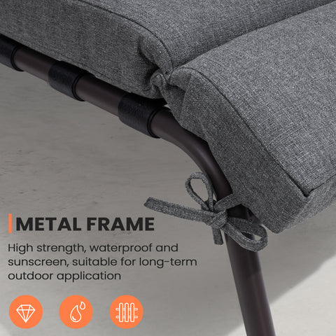 Pellebant Outdoor Adjustable Chaise Lounge Chair with Cushions