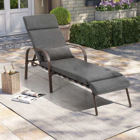 Pellebant Adjustable Five-Position Chaise Lounge Chair with Cushion
