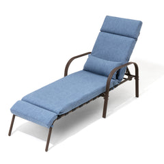Outdoor Adjustable Chaise Lounge Chair with Cushions