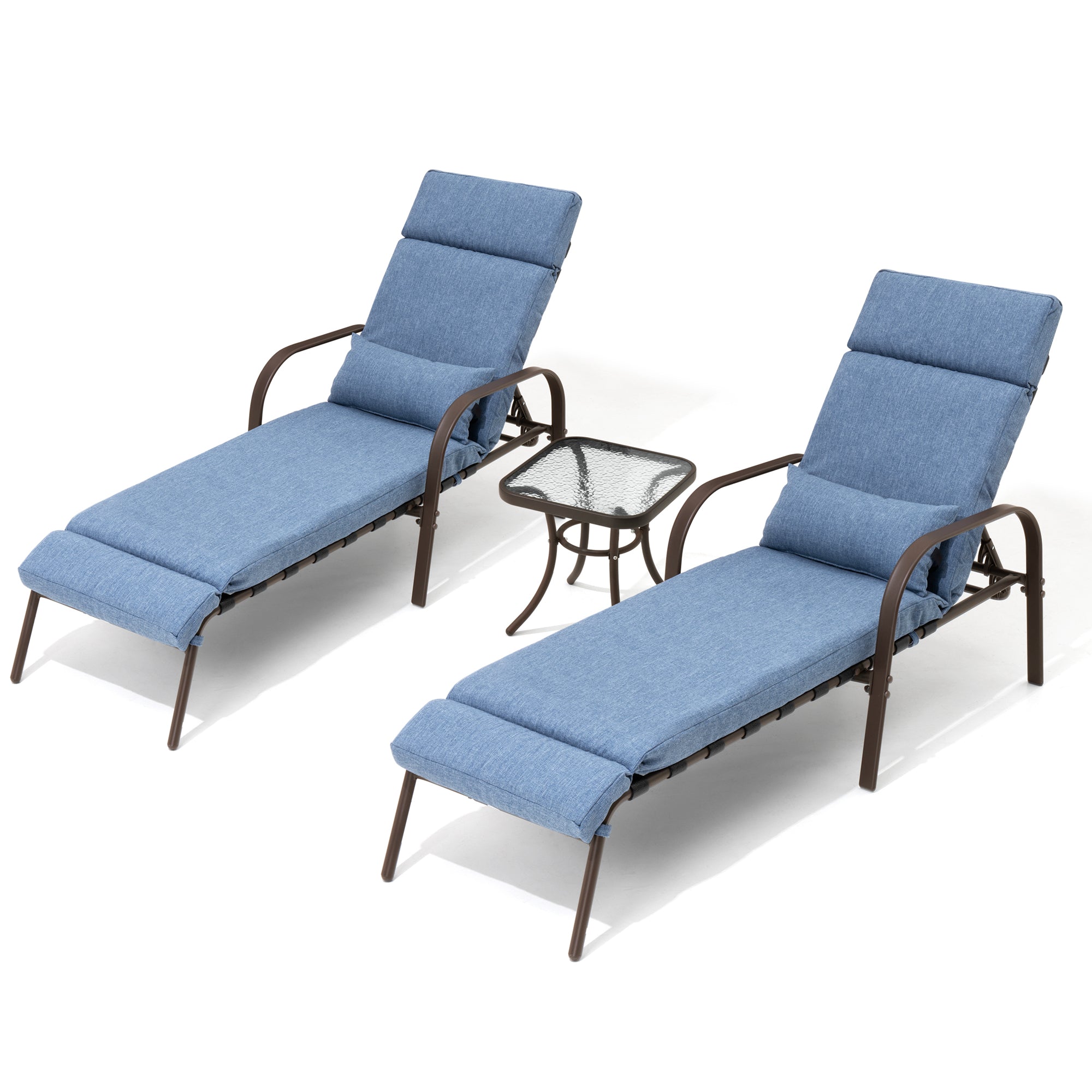 Pellebant Adjustable Five-Position Chaise Lounge Chair with Cushion