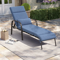 Outdoor Adjustable Chaise Lounge Chair with Cushions