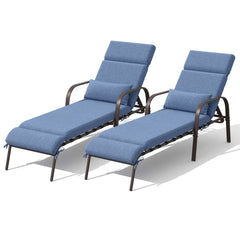 Outdoor Adjustable Chaise Lounge Chair with Cushions