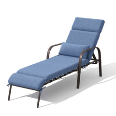 Outdoor Adjustable Chaise Lounge Chair with Cushions