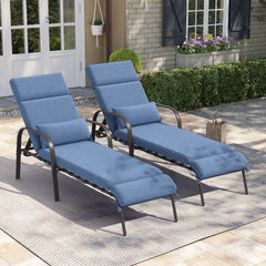Outdoor Adjustable Chaise Lounge Chair with Cushions