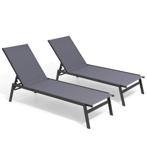 Pellebant Outdoor Adjustable Chaise Lounge Chair Set of 2 Stackable