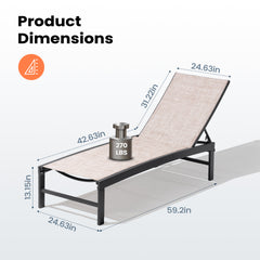 Outdoor Adjustable Chaise Lounge Chair