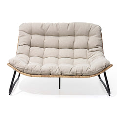 Rattan Outdoor Loveseat 2-Seater Patio Sofa with Cushions