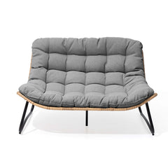 Rattan Outdoor Loveseat 2-Seater Patio Sofa with Cushions