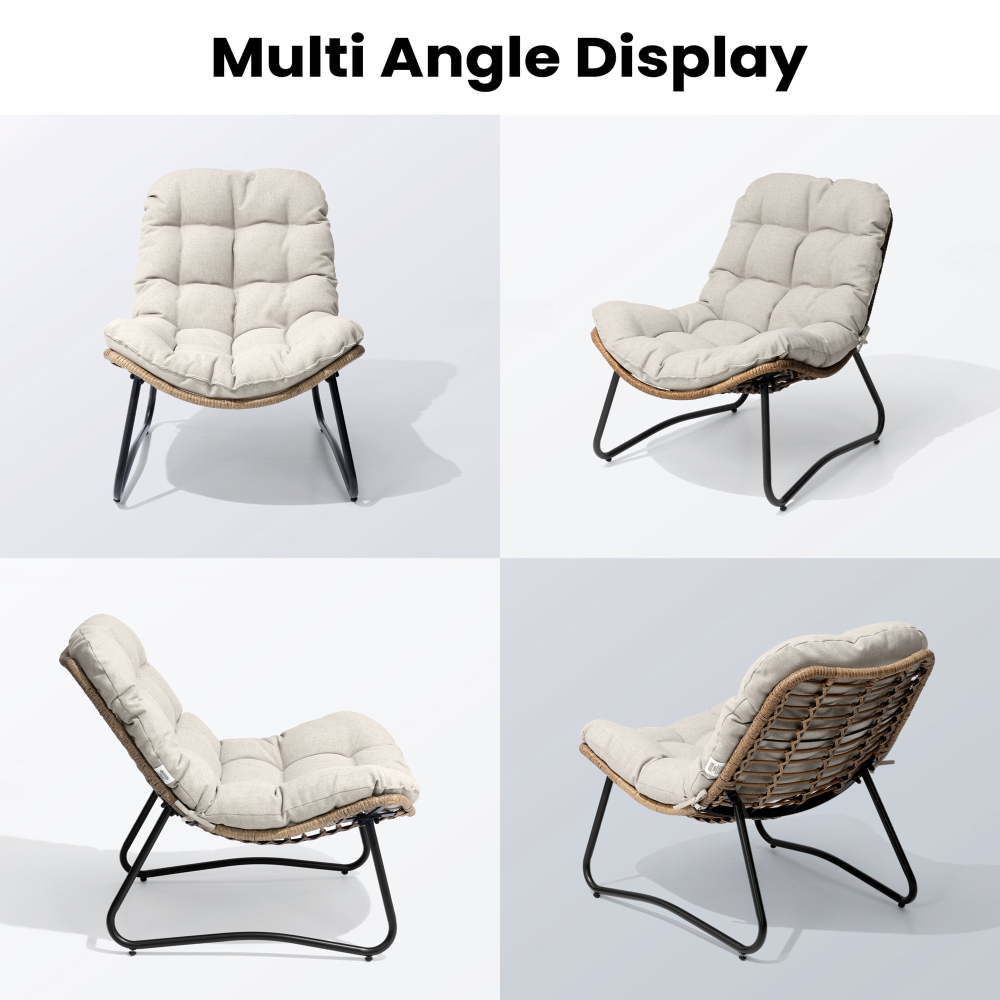 Pellebant Outdoor Rattan Armchair with Soft Cushion