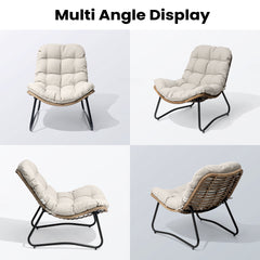 Rattan Outdoor Armchair with Soft Cushion