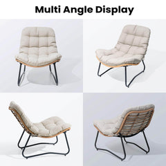 Rattan Outdoor Armchair with Soft Cushion