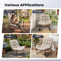 Rattan Outdoor Armchair with Soft Cushion