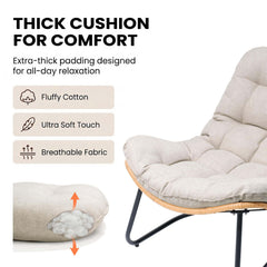 Rattan Outdoor Armchair with Soft Cushion