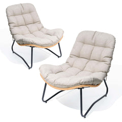 Rattan Outdoor Armchair with Soft Cushion