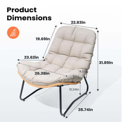 Rattan Outdoor Armchair with Soft Cushion