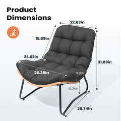 Rattan Outdoor Armchair with Soft Cushion