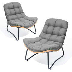 Rattan Outdoor Armchair with Soft Cushion